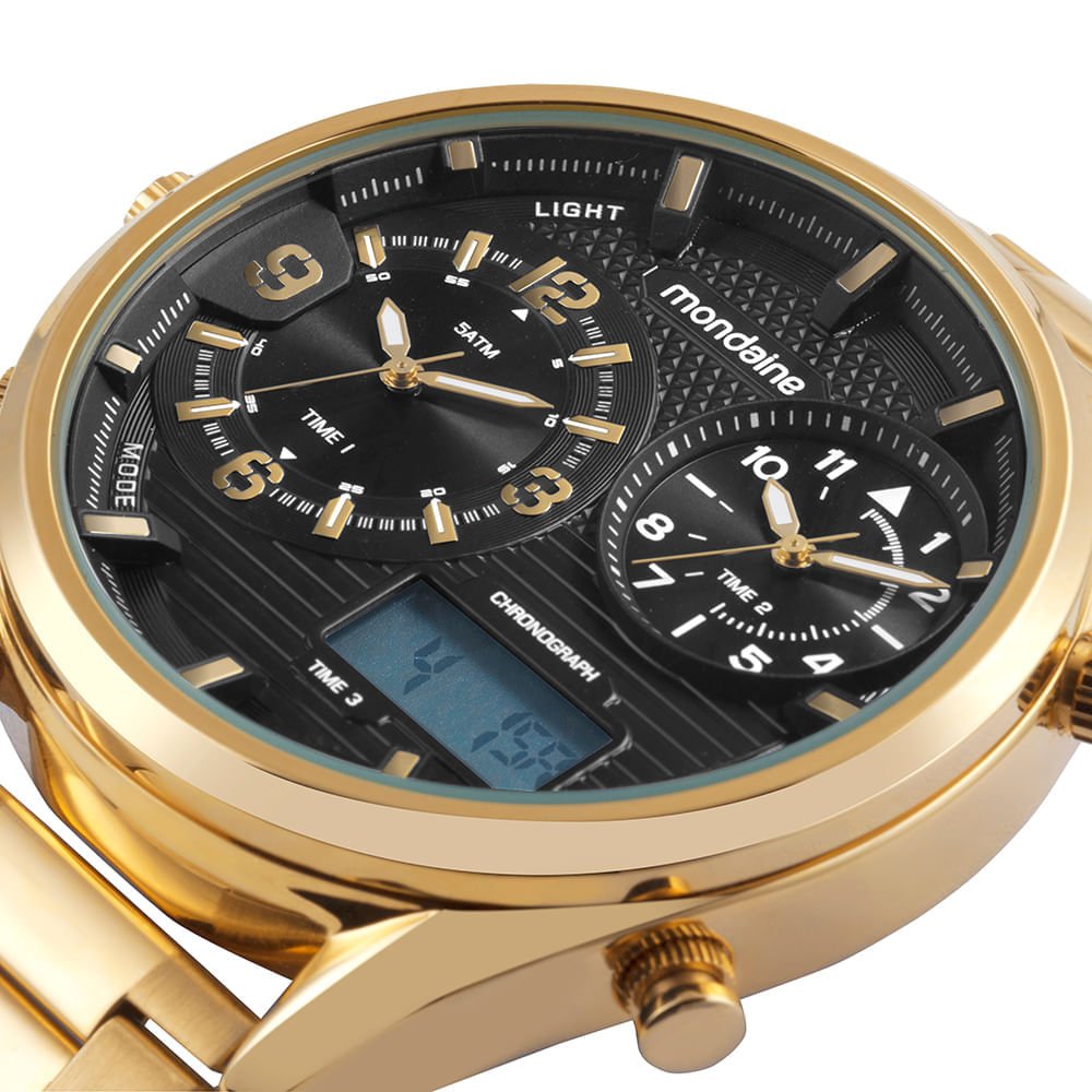 Relógio Masculino Anadigi Dourado Dourado 2