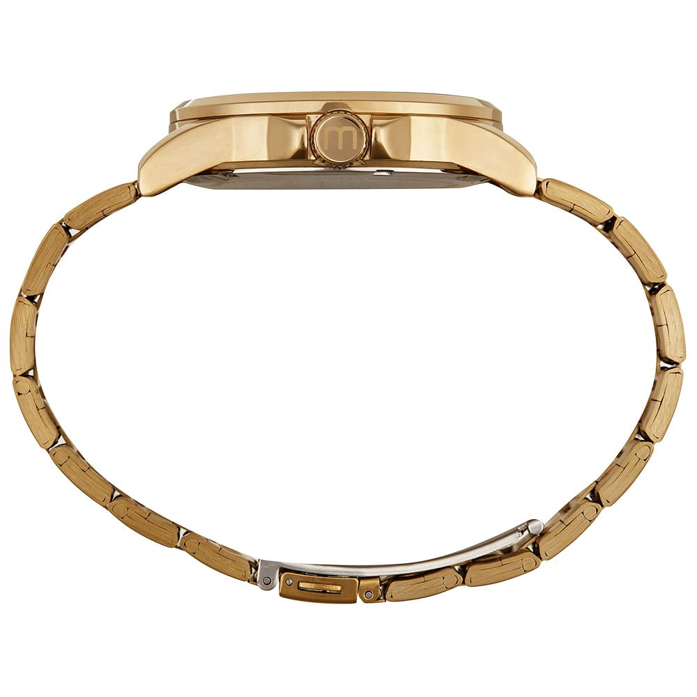 Relógio Masculino Dourado Mostrador Preto Dourado 2