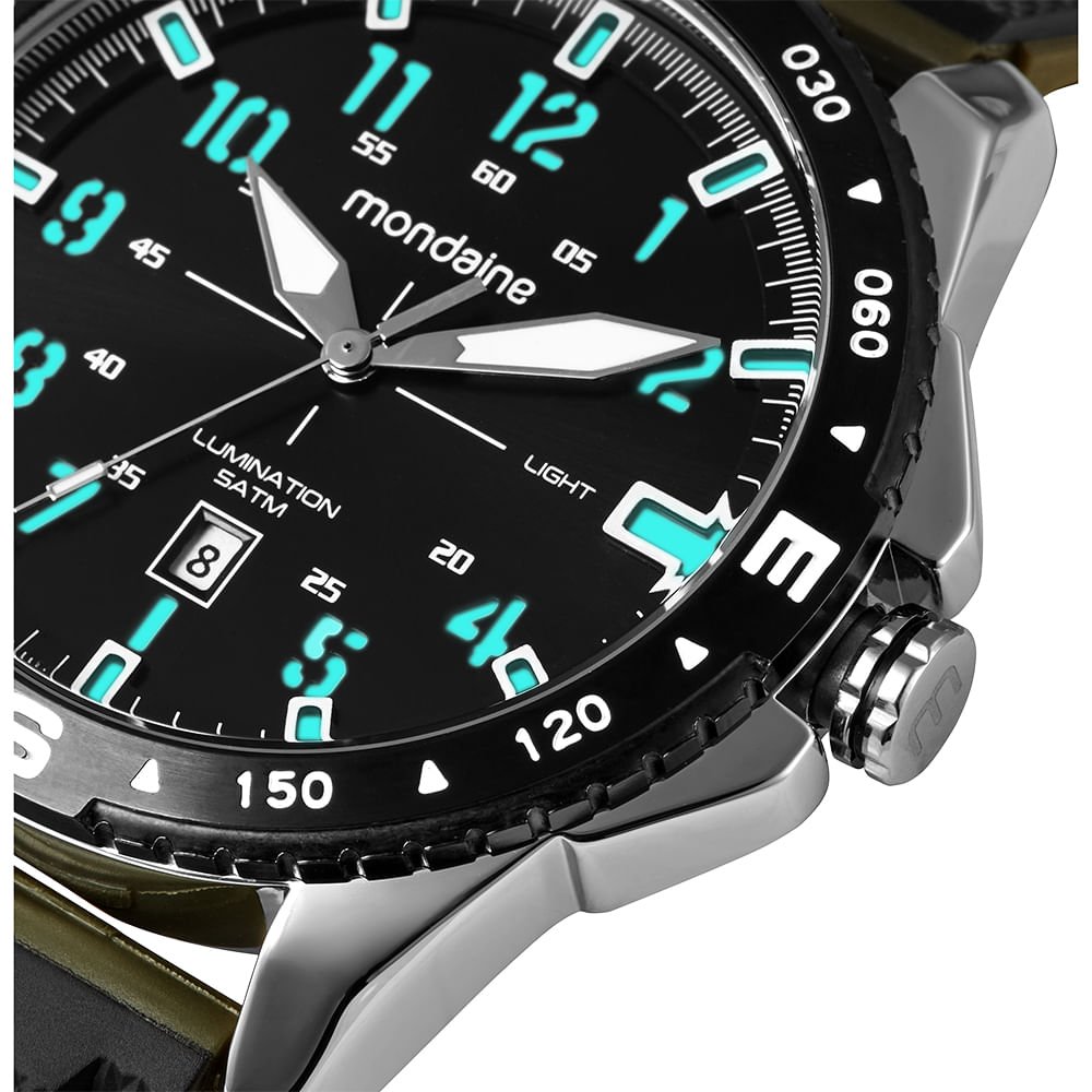 Relógio Masculino Calendário Prata 2