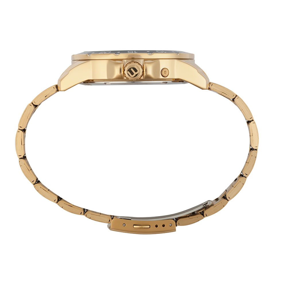 Relógio Masculino Anadigi Dourado Calendário Dourado 3