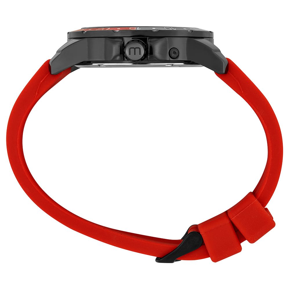 Relógio Masculino Anadigi Vermelho Calendário Preto 2