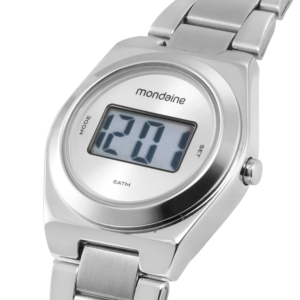Relógio Feminino Prata Digital Caixa Pequena Clássico Prata 2