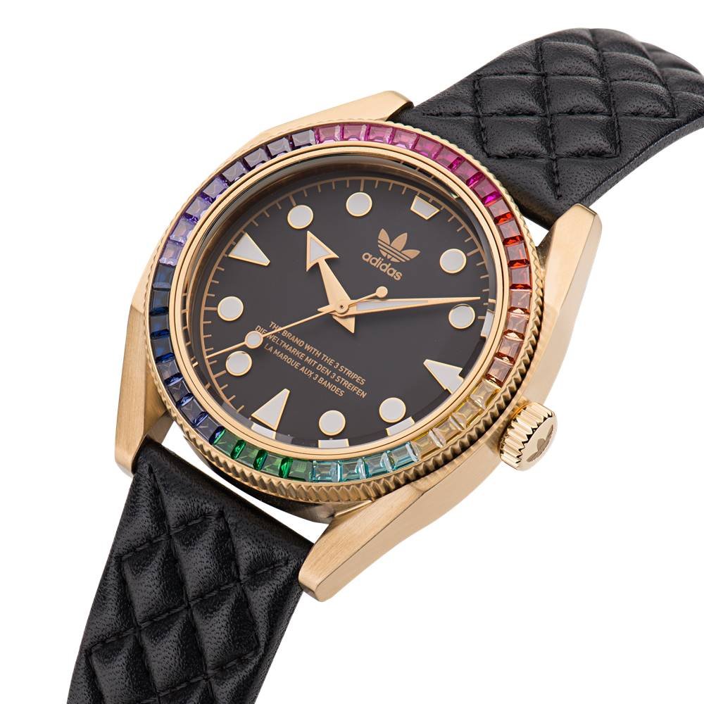 Relógio Adidas Unissex Analógico Dourado AOFH23002 Preto/Dourado 2