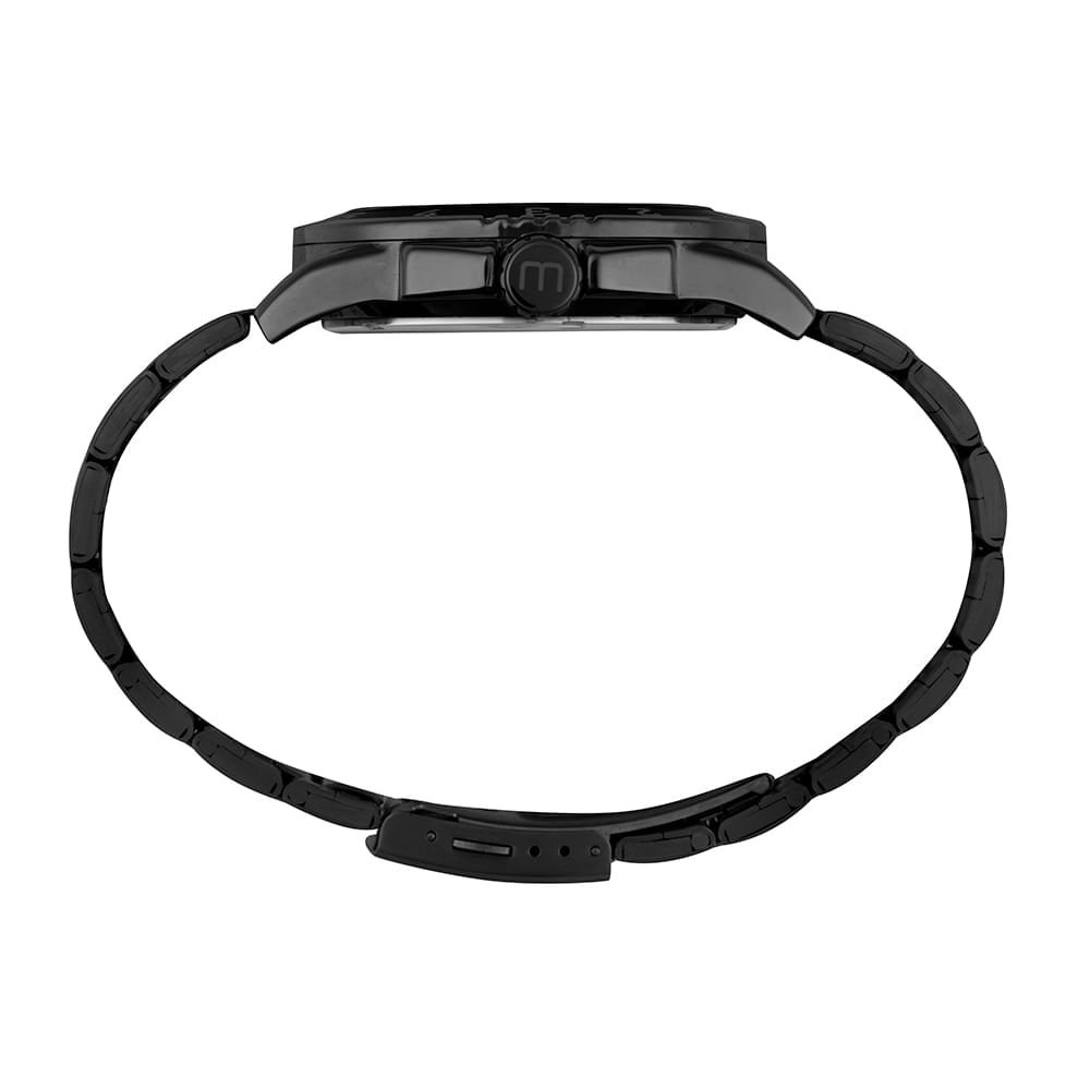 Relógio Masculino Calendário Aço Preto Preto 3