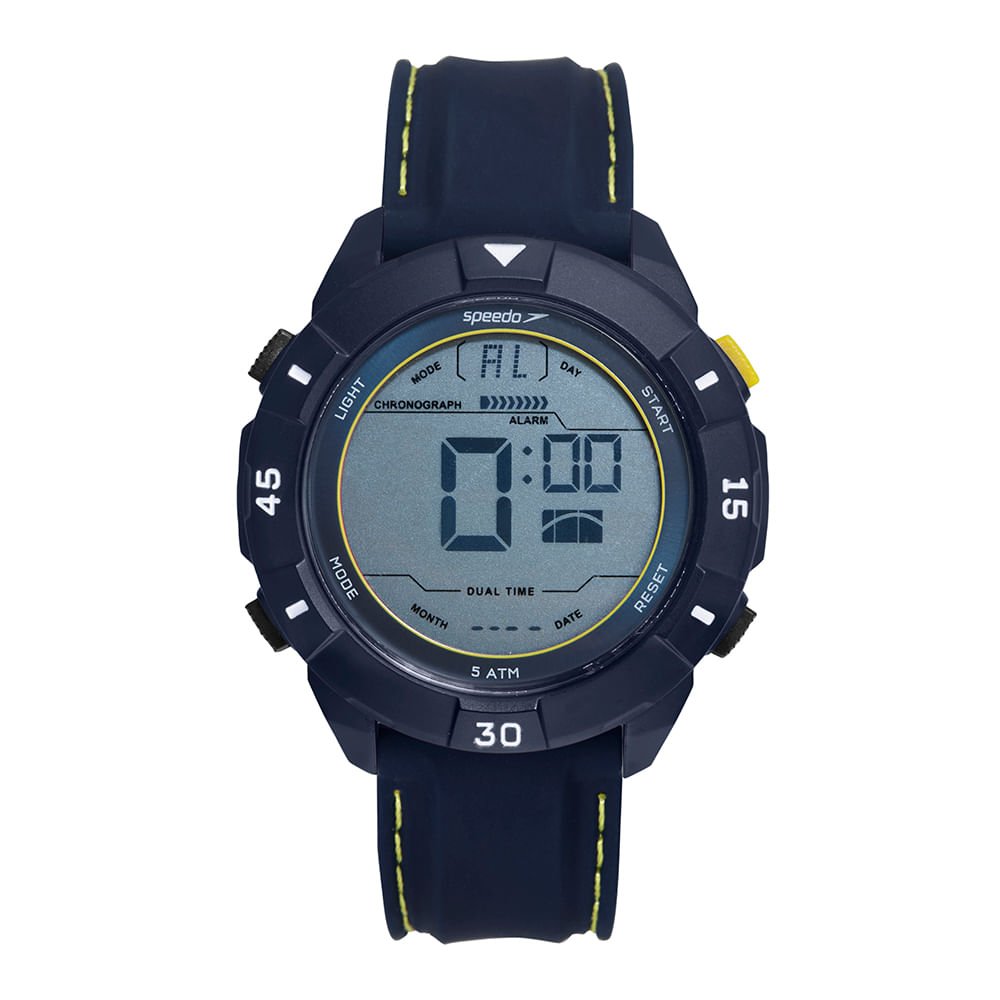 Relógio Masculino Speedo Anadigi Azul Pulseira Silicone