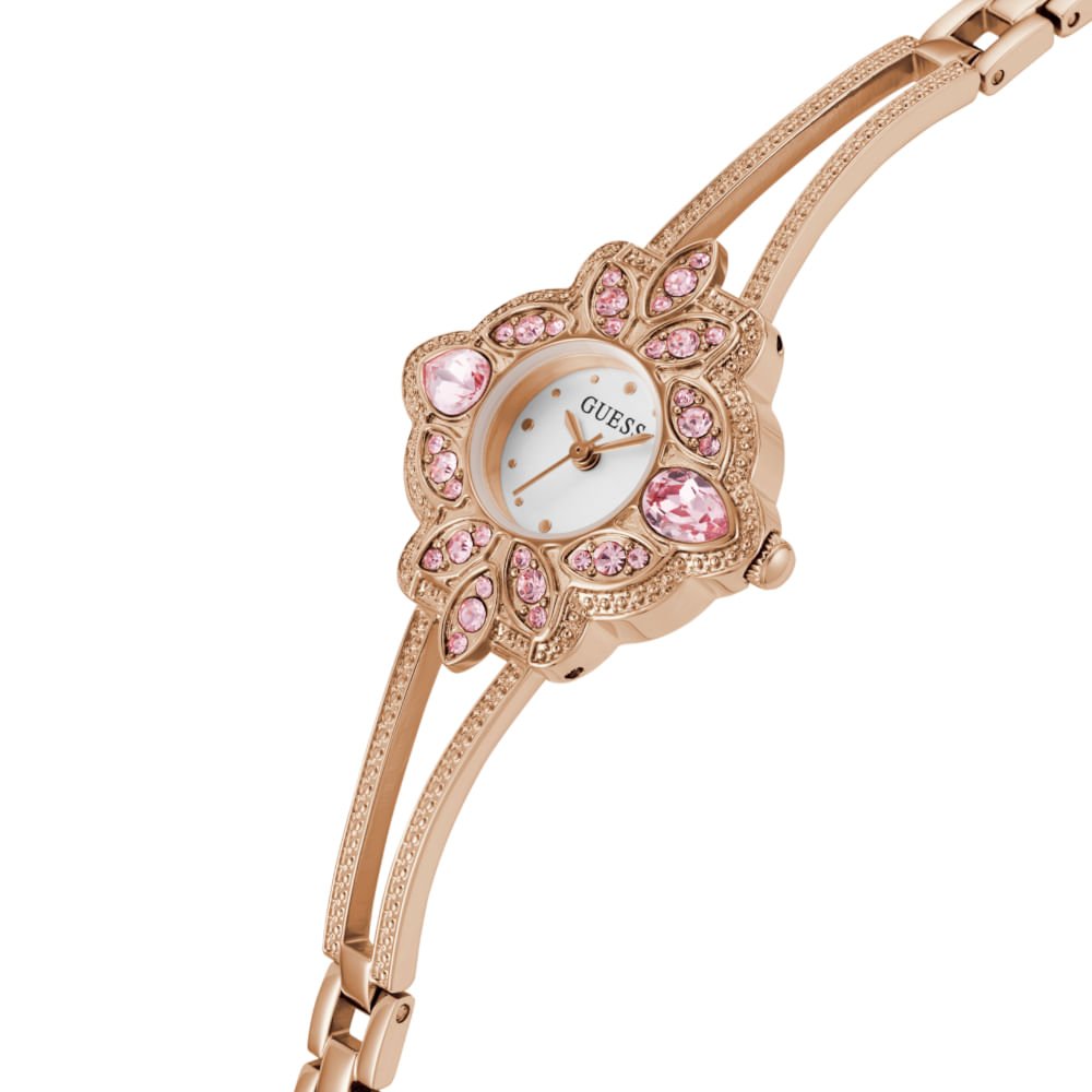 Relógio Guess Feminino Floral Cristais Rosé Rosé 2