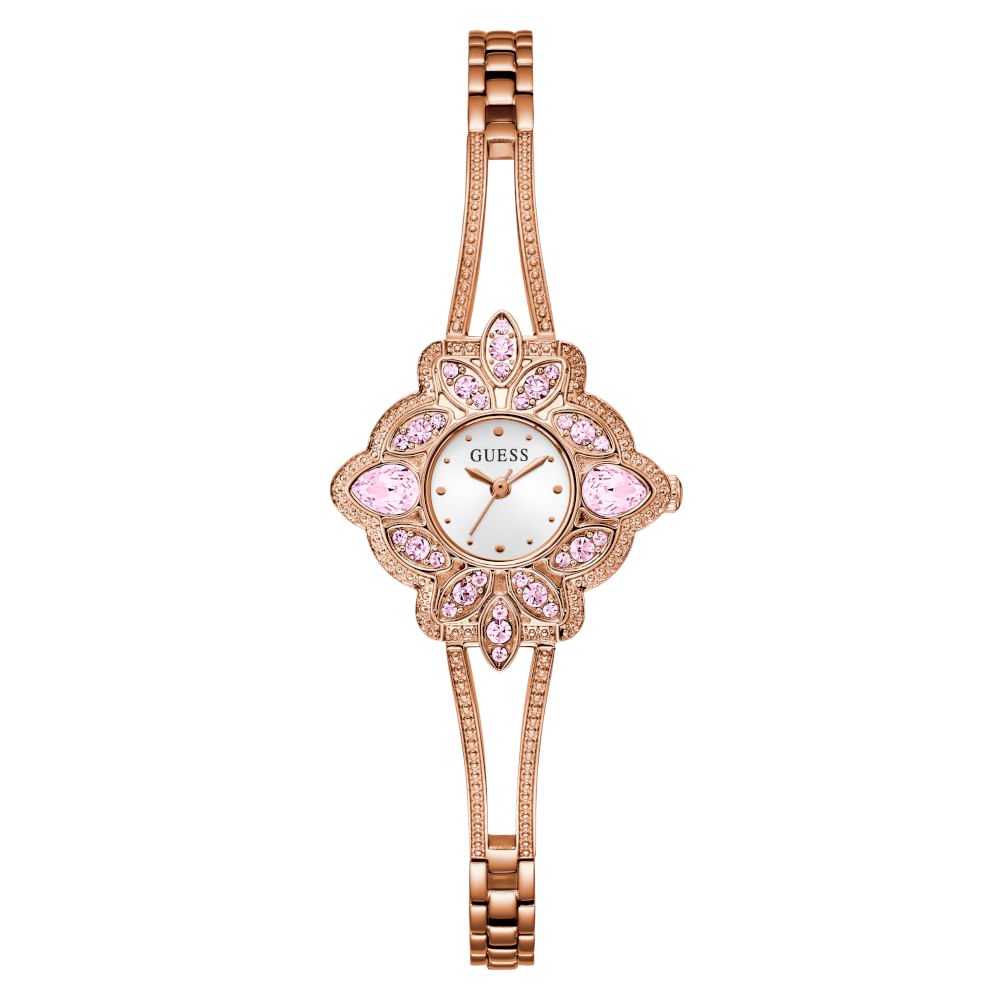 Relógio Guess Feminino Floral Cristais Rosé Rosé 5