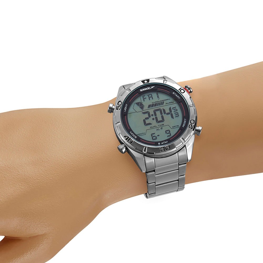 Relógio Masculino Speedo Digital Aço Prata 3