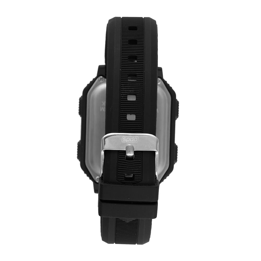 Relógio Masculino Speedo Anadigi Preto Quadrado Pulseira Silicone Preto 3