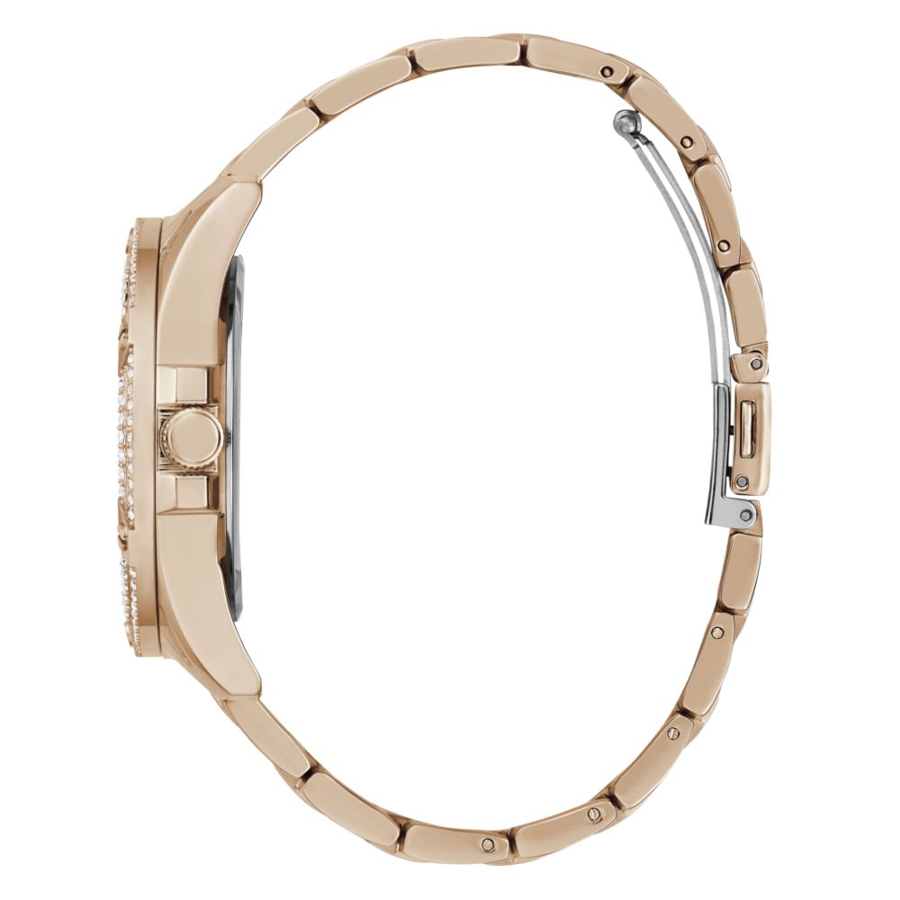 Relógio Guess Feminino Multifunção Cristais Rosé Dourado 4