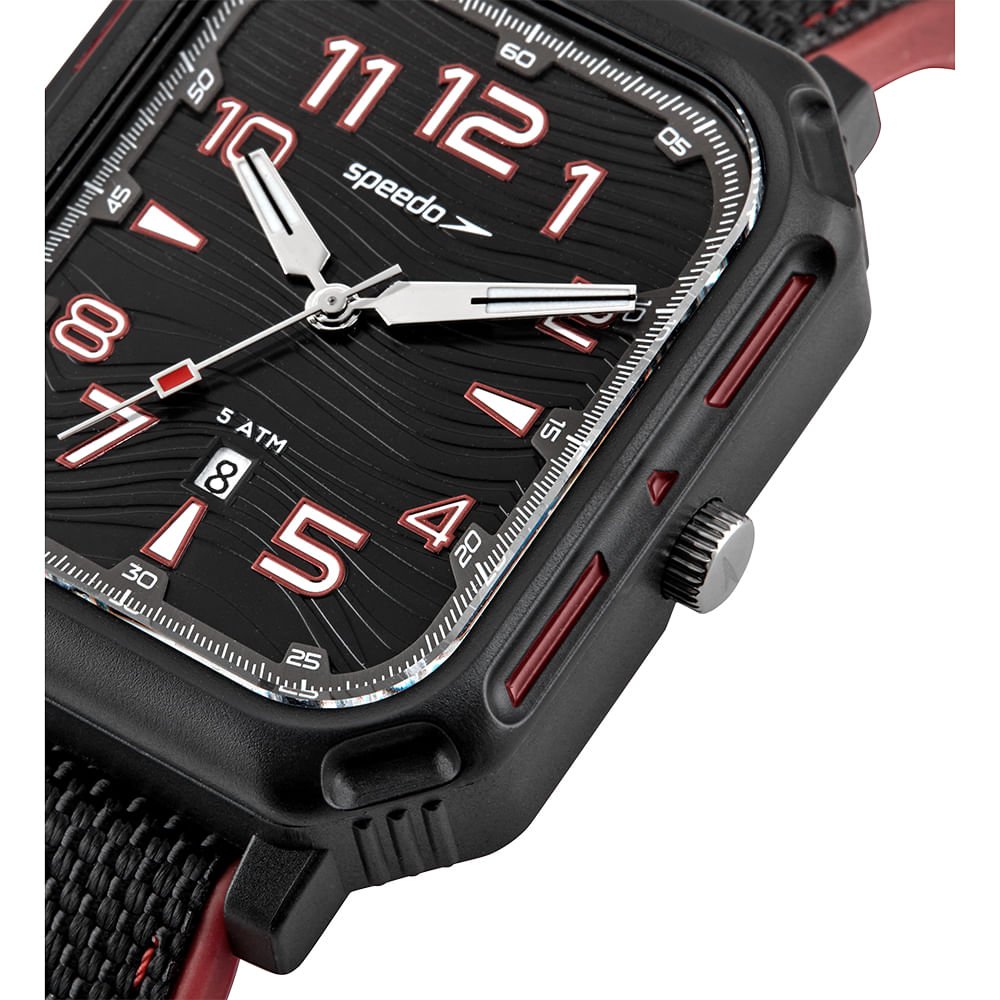 Relógio Masculino Speedo Preto Quadrado Preto 2