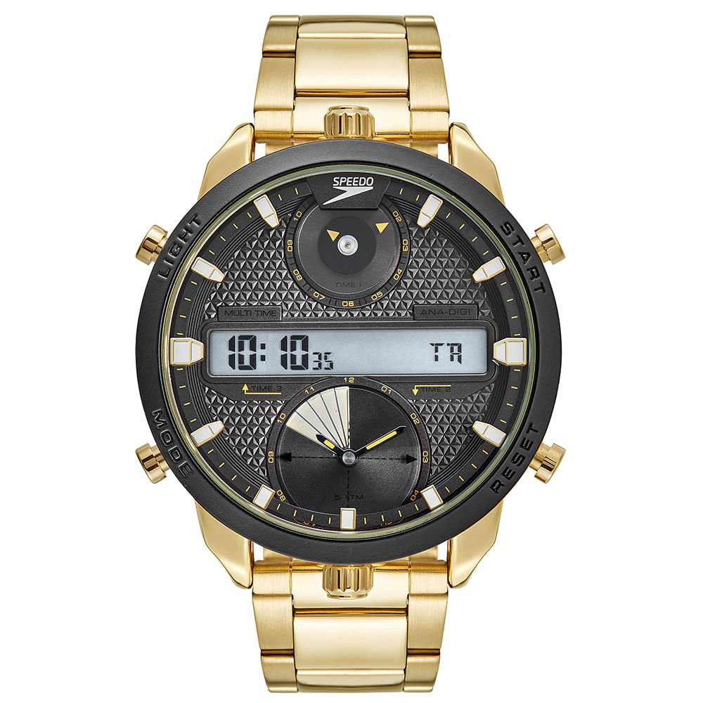 Relógio Masculino Speedo Anadigi Dourado