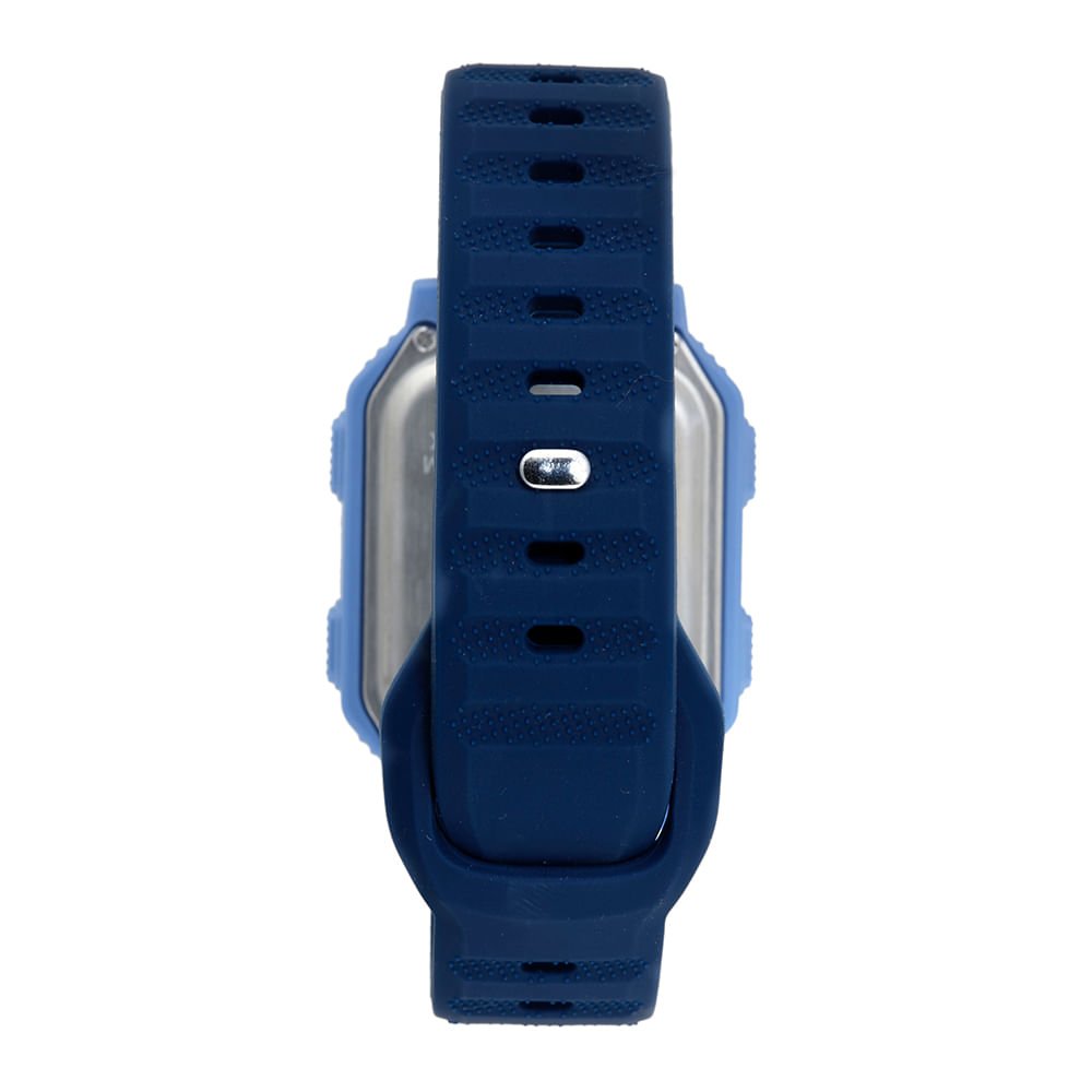 Relógio Masculino Speedo Anadigi Quadrado Azul Pulseira Silicone Azul 3