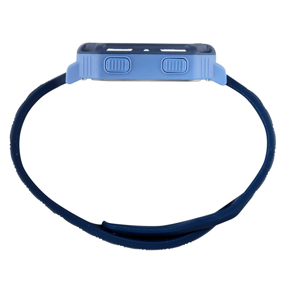 Relógio Masculino Speedo Anadigi Quadrado Azul Pulseira Silicone Azul 4