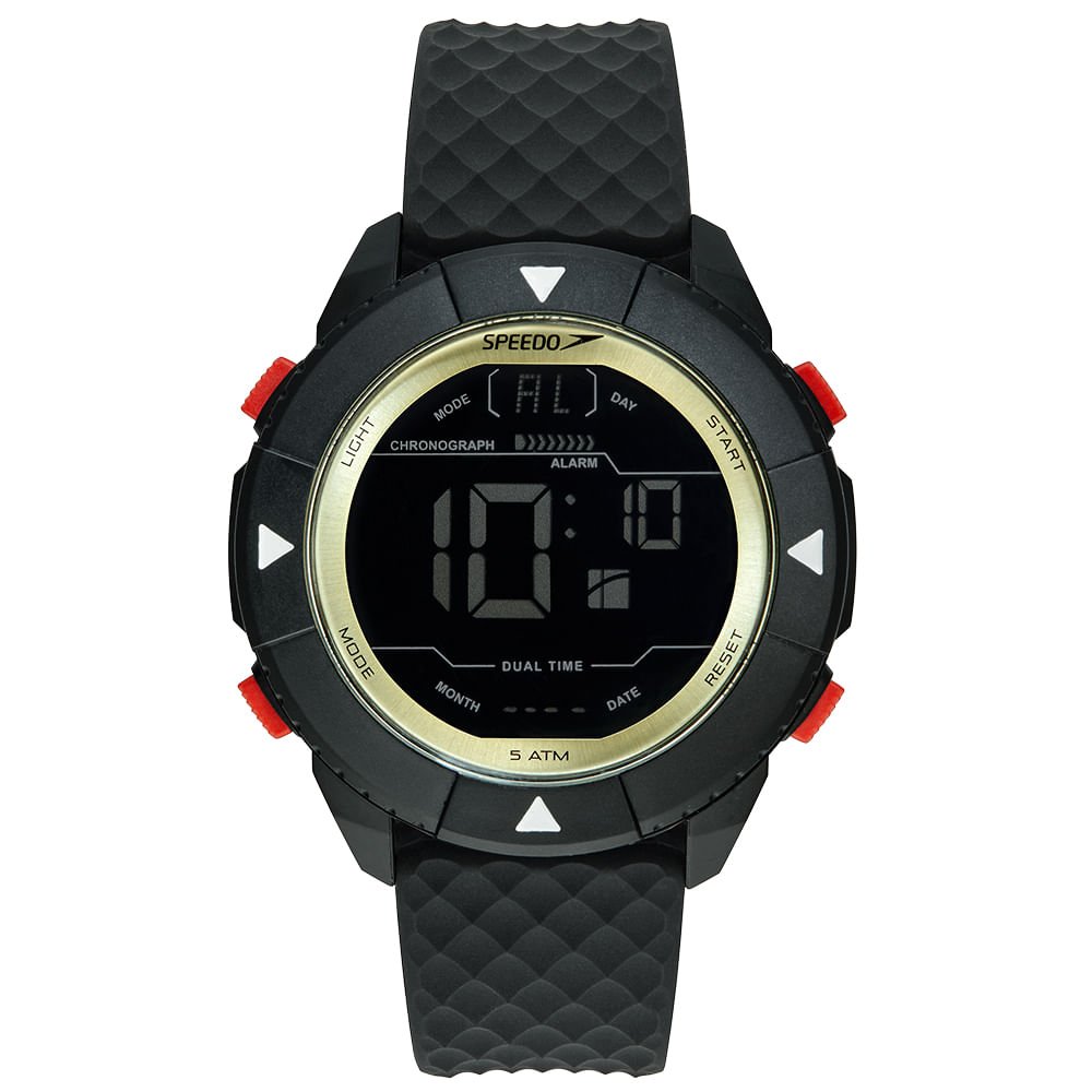 Relógio Masculino Speedo Anadigi Preto Pulseira Silicone