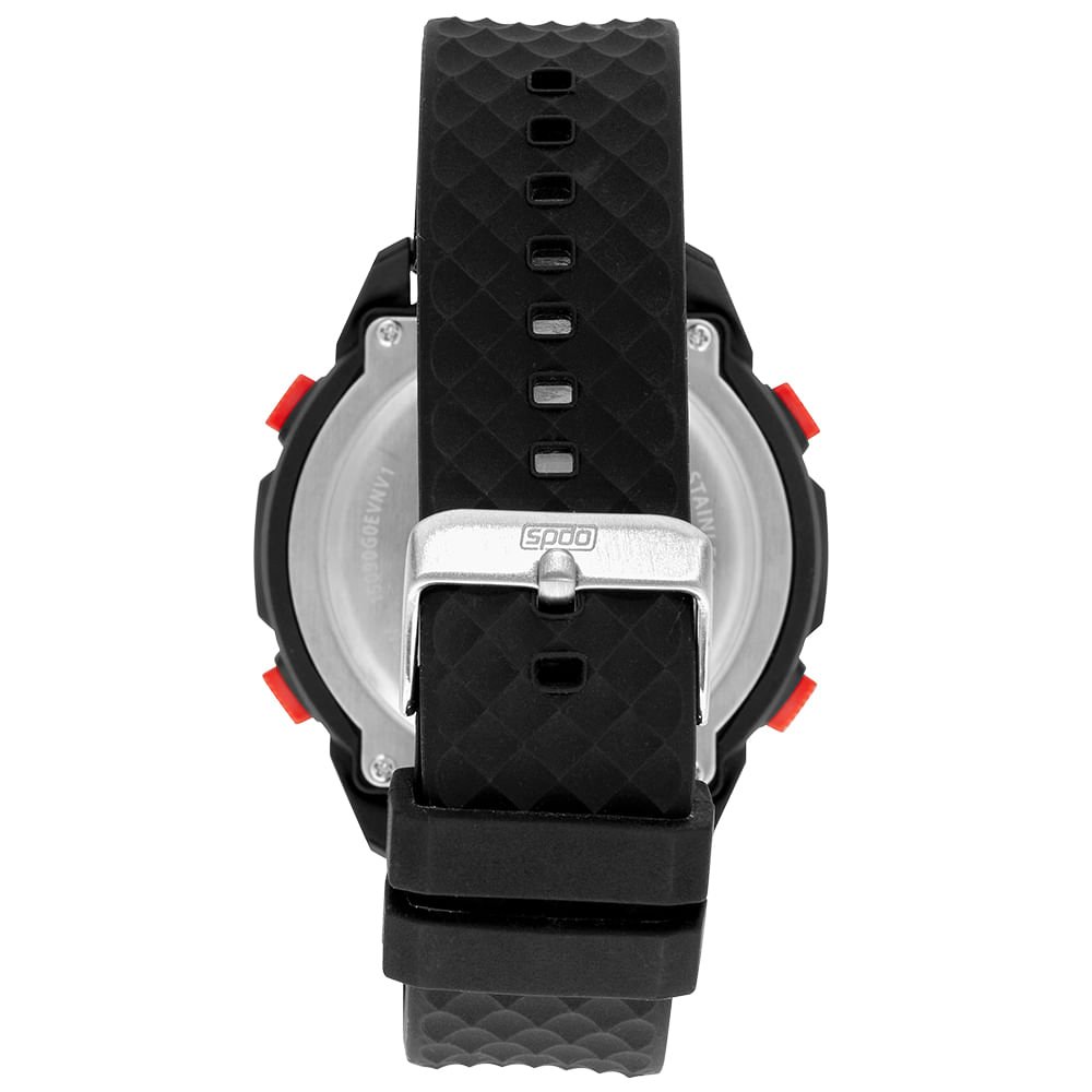 Relógio Masculino Speedo Anadigi Preto Pulseira Silicone Preto 3