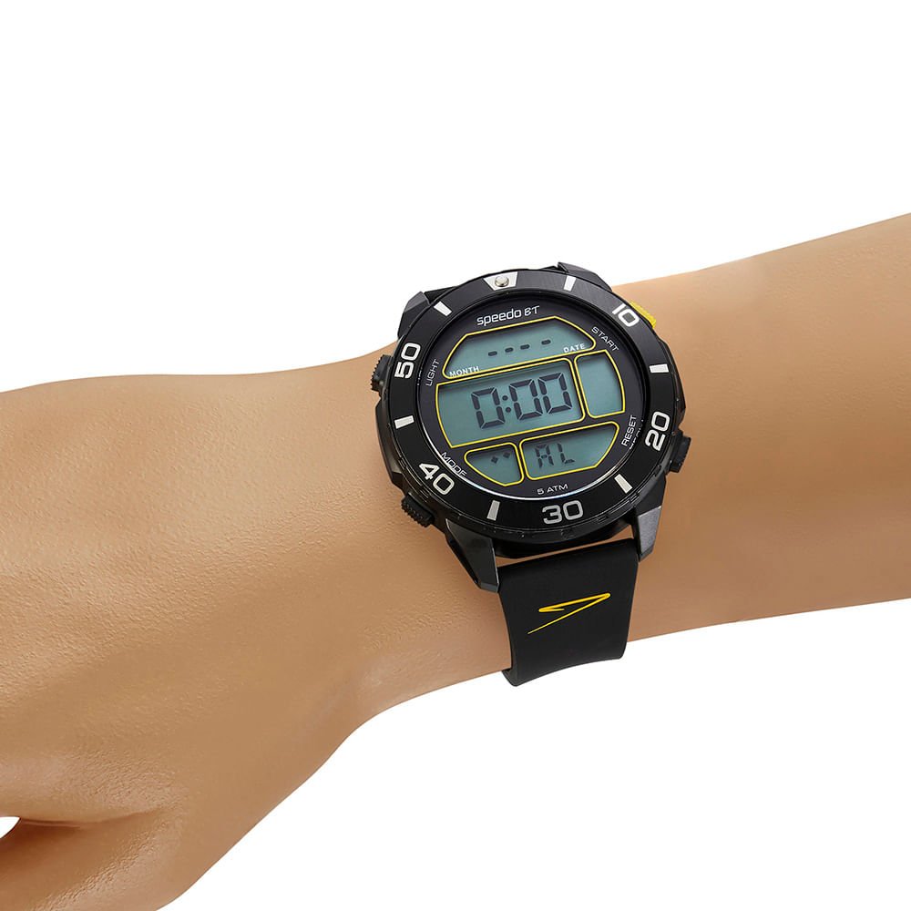 Relógio Masculino Speedo Digital Pulseira Silicone Preto 3