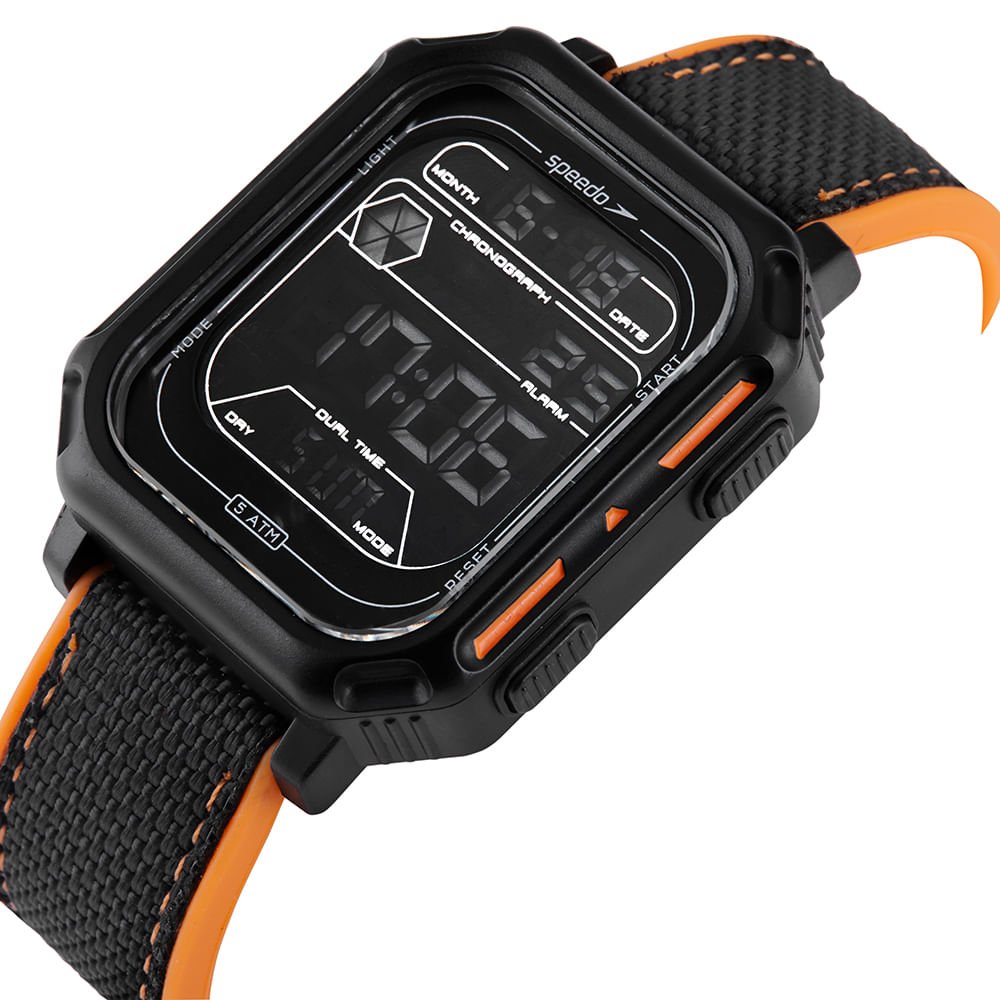 Relógio Masculino Speedo Anadigi Preto Quadrado Preto 2