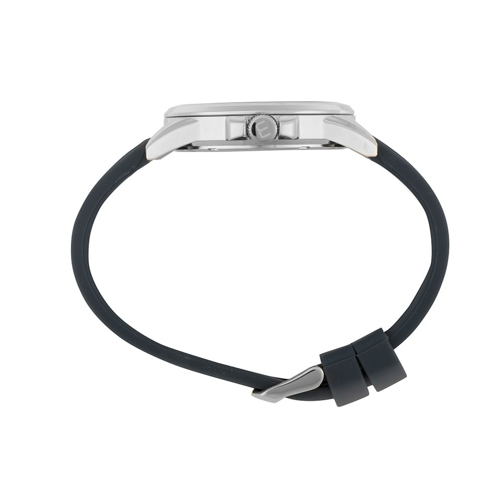 Relógio Masculino Azul Silicone Fivela Prata 2