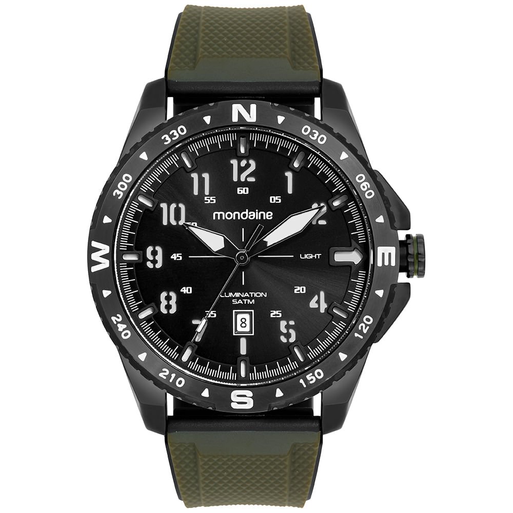 Relógio Masculino Preto Calendário Fivela