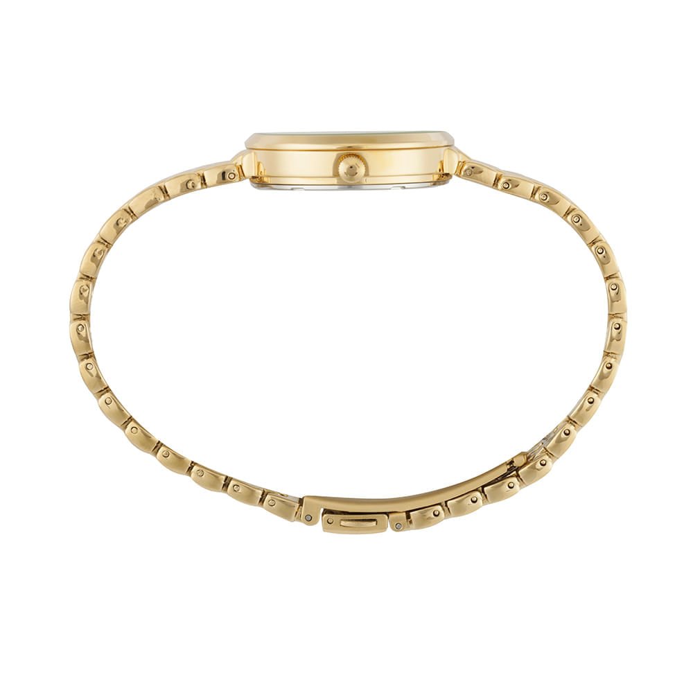 Relógio Feminino Dourado Index Completo Preto Dourado 3