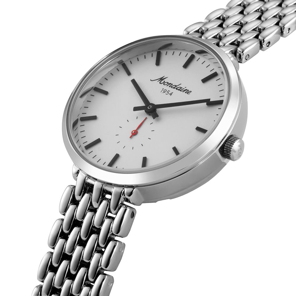 Relógio Feminino Prata Mostrador Branco Index Completo Prata 2