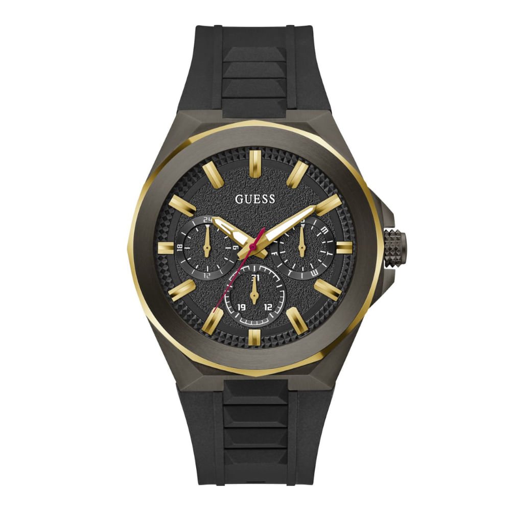 Relógio Guess Masculino Multifunção Esportivo Preto e Dourado