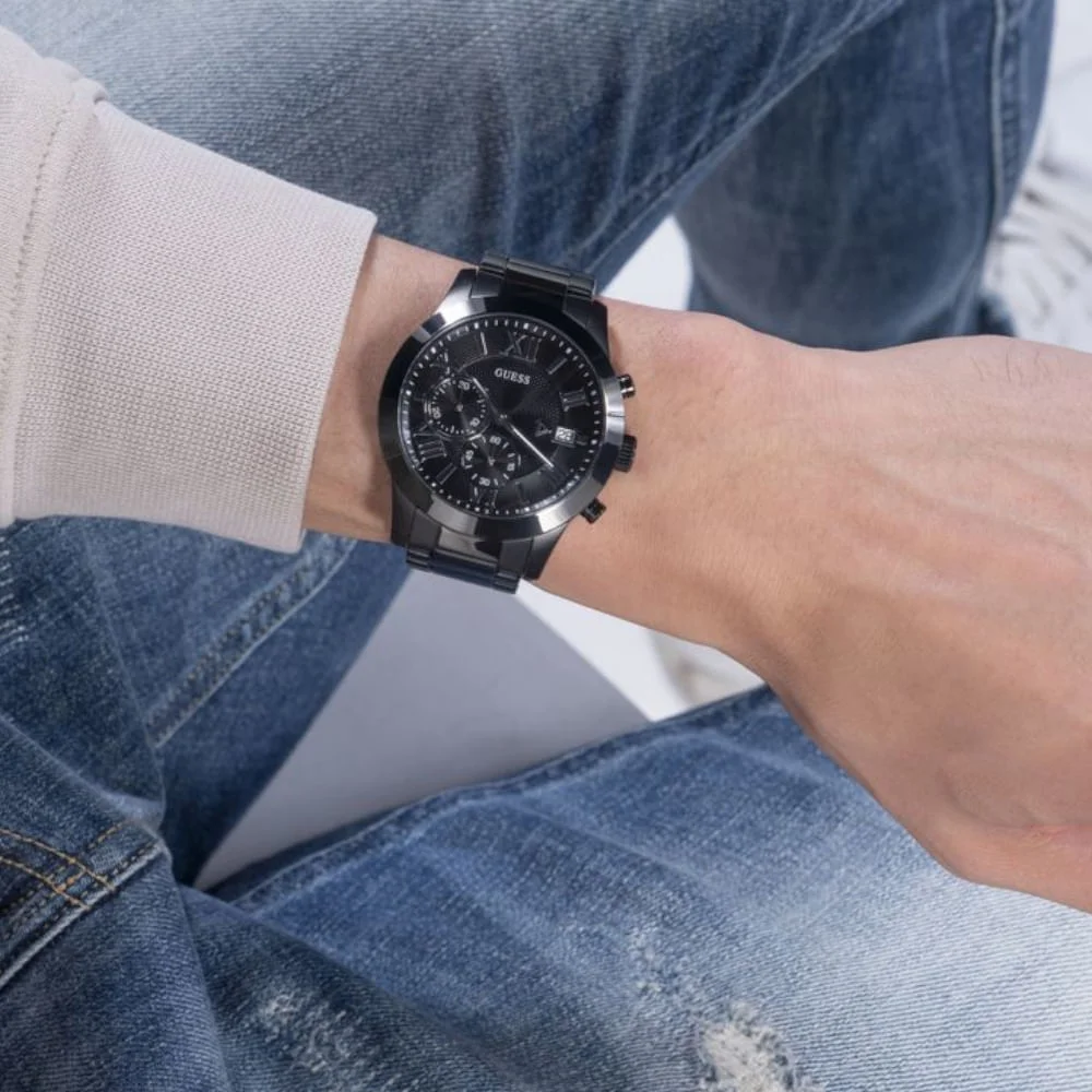 Relógio Guess Masculino Cronógrafo Aço Preto Preto 3