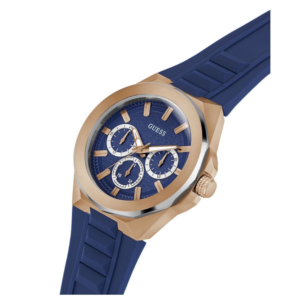 Relógio Guess Masculino Multifunção Esportivo Rosé e Azul Dourado 2