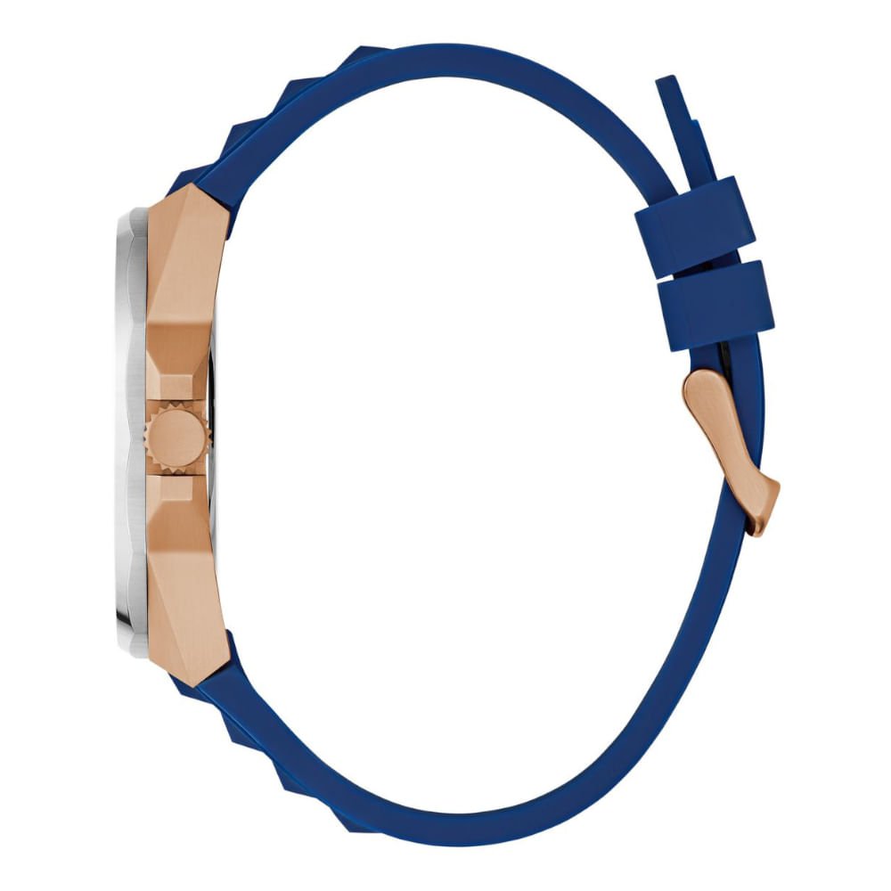 Relógio Guess Masculino Multifunção Esportivo Rosé e Azul Dourado 4
