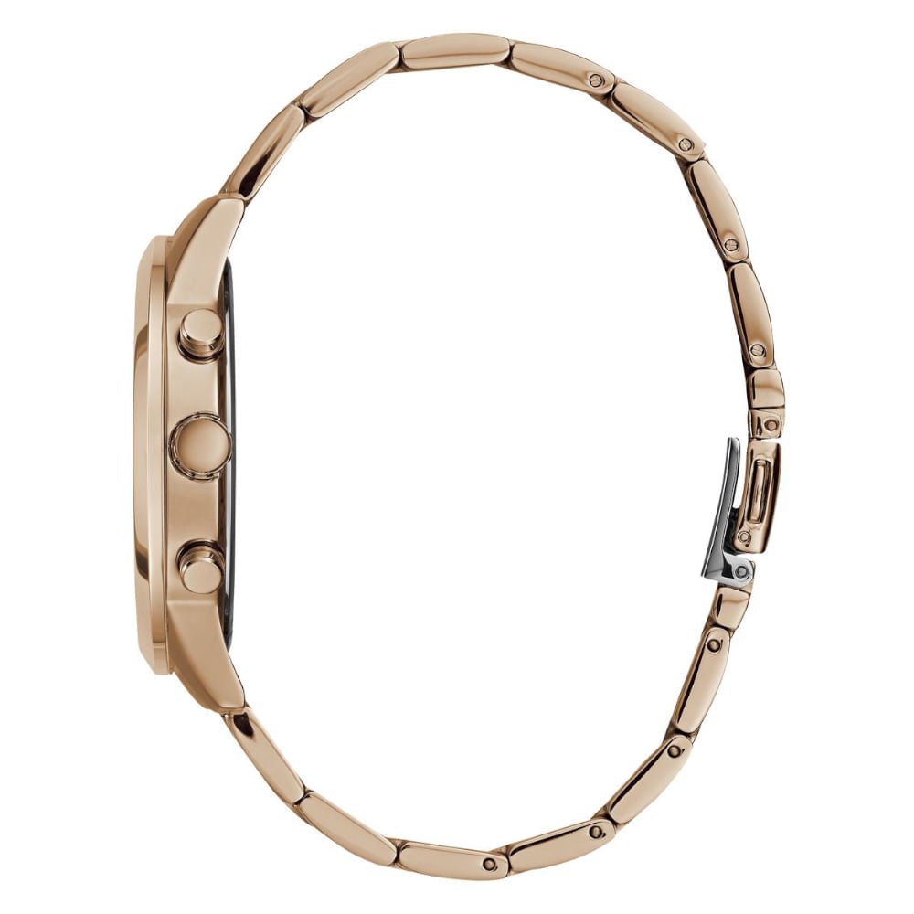 Relógio Guess Feminino Multifunção Catraca Serrilhada Rosé Dourado 3