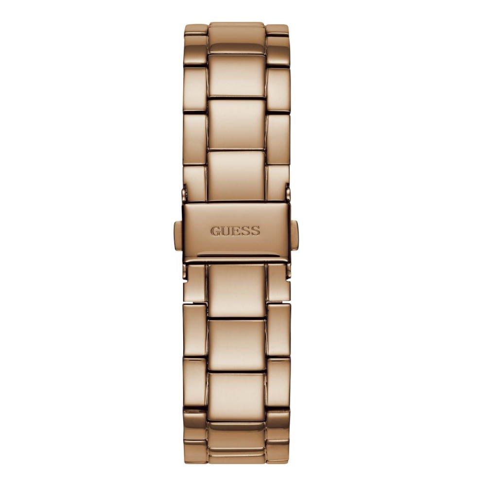Relógio Guess Feminino Multifunção Catraca Serrilhada Rosé Dourado 4