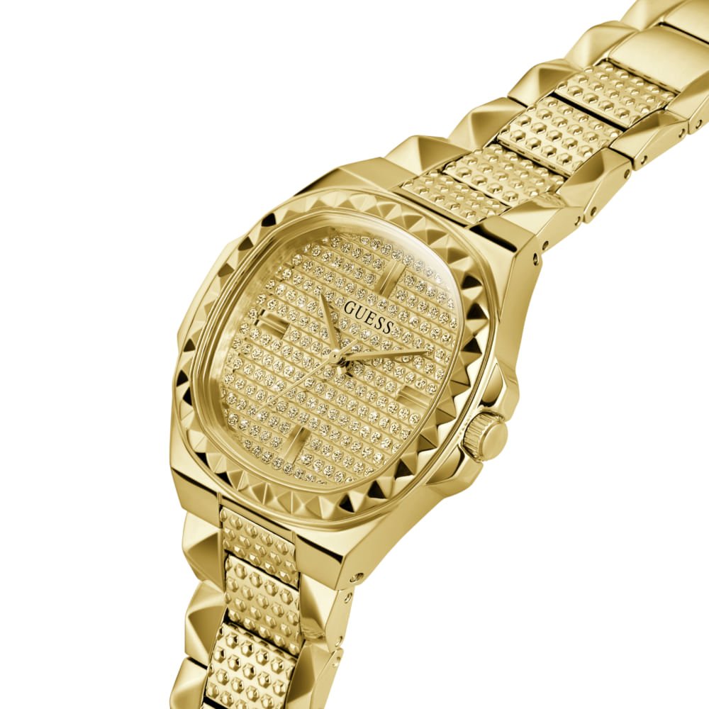 Relógio Guess Feminino Spikes Cristais Dourado Dourado 2
