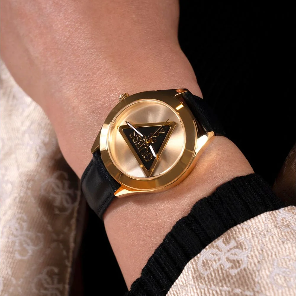 Relógio Guess Feminino Couro Dourado Dourado 3