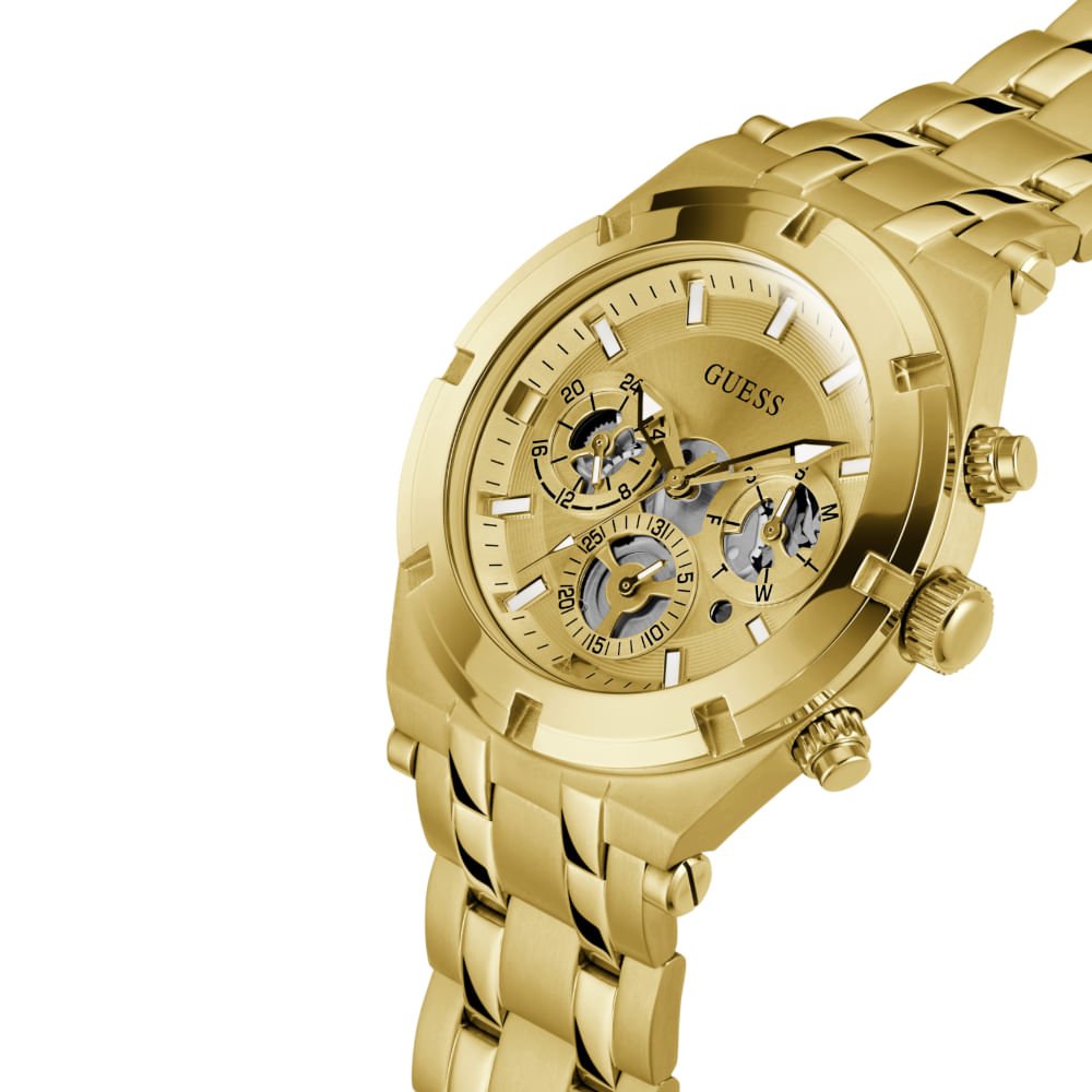Relógio Guess Masculino Multifunção Dourado Dourado 2
