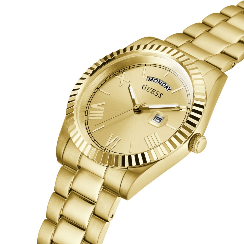 Relógio Guess Masculino Calendário Dourado Dourado 2