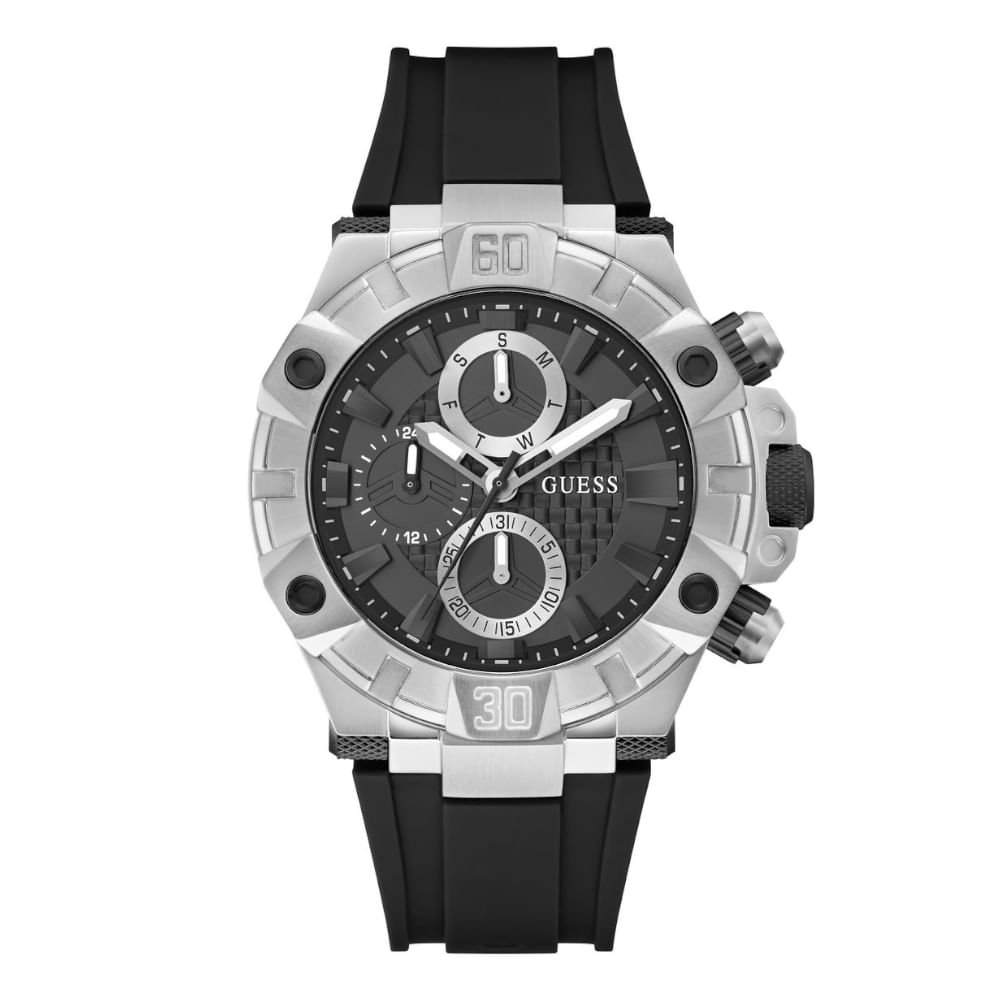 Relógio Guess Masculino Multifunção Silicone Prata