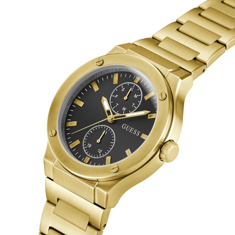 Relógio Guess Masculino Multifunção Dourado Dourado 2