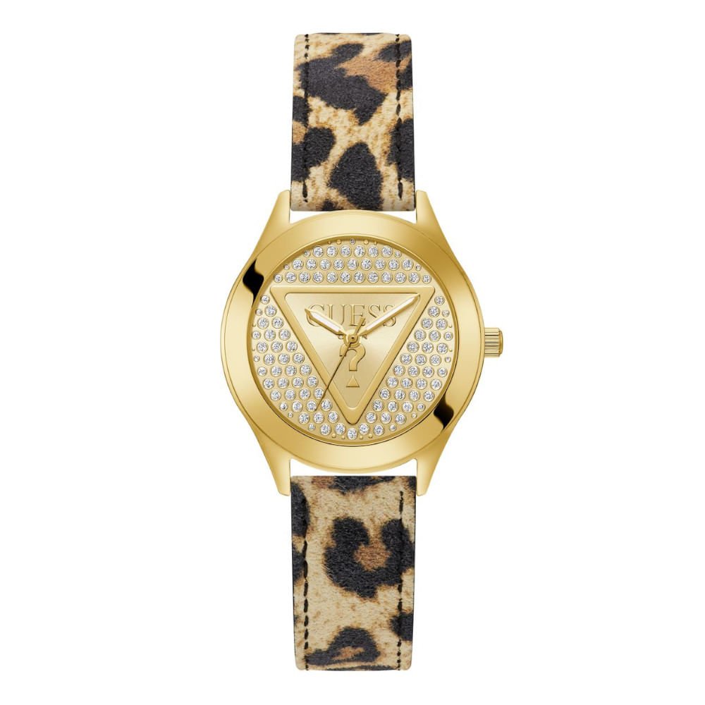 Relógio Guess Feminino Dourado Estampa Animal Print