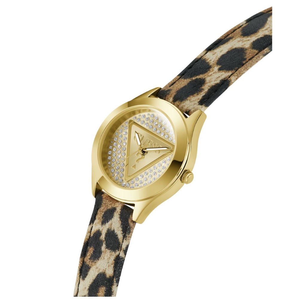 Relógio Guess Feminino Dourado Estampa Animal Print Dourado 2