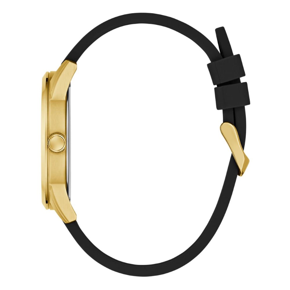 Relógio Guess Masculino Detalhe Pneu Silicone Dourado Dourado 4