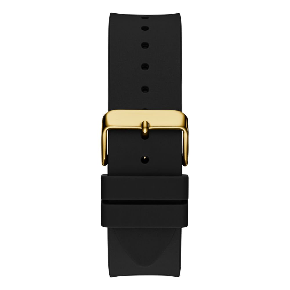 Relógio Guess Masculino Detalhe Pneu Silicone Dourado Dourado 5