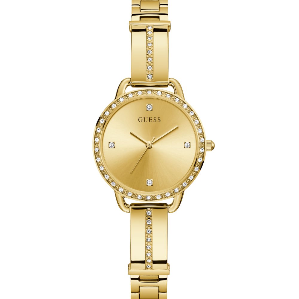 Relógio Guess Feminino Cristais Dourado