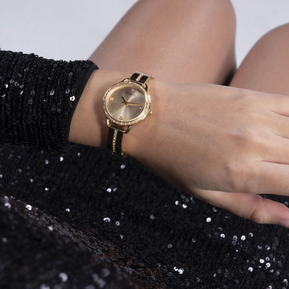 Relógio Guess Feminino Cristais Dourado Dourado 3