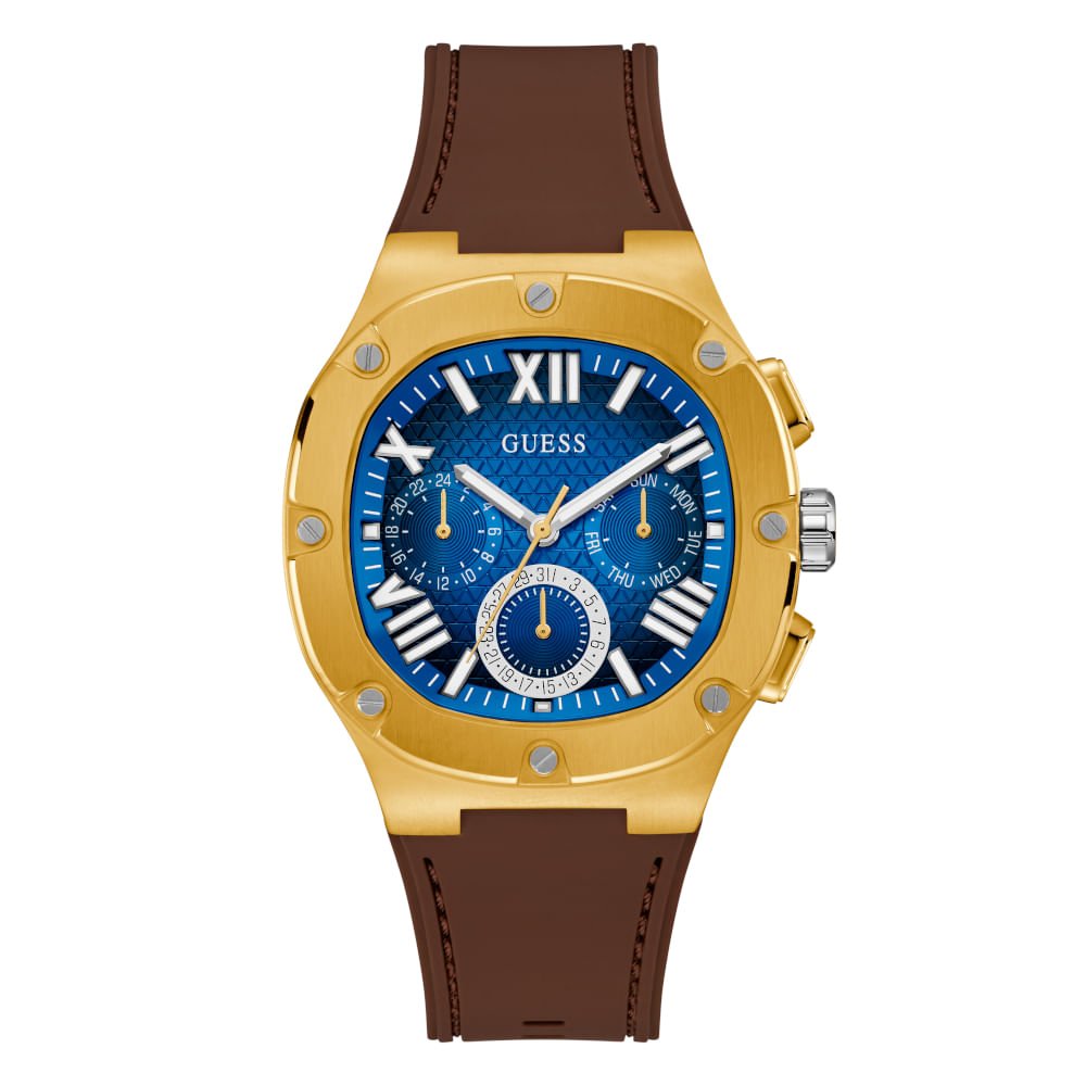 Relógio Guess Masculino Quadrado Multifunção Dourado