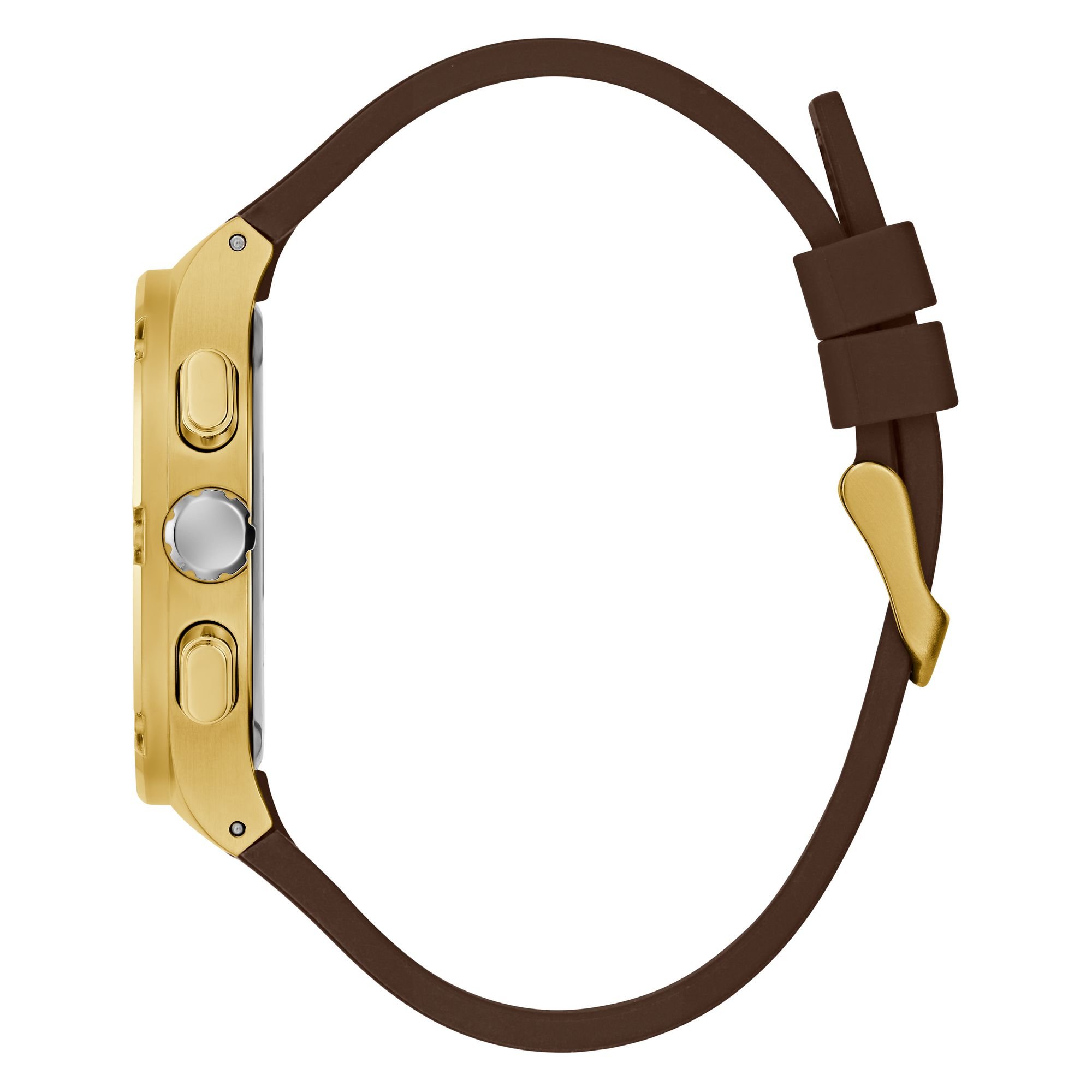 Relógio Guess Masculino Quadrado Multifunção Dourado Dourado 4