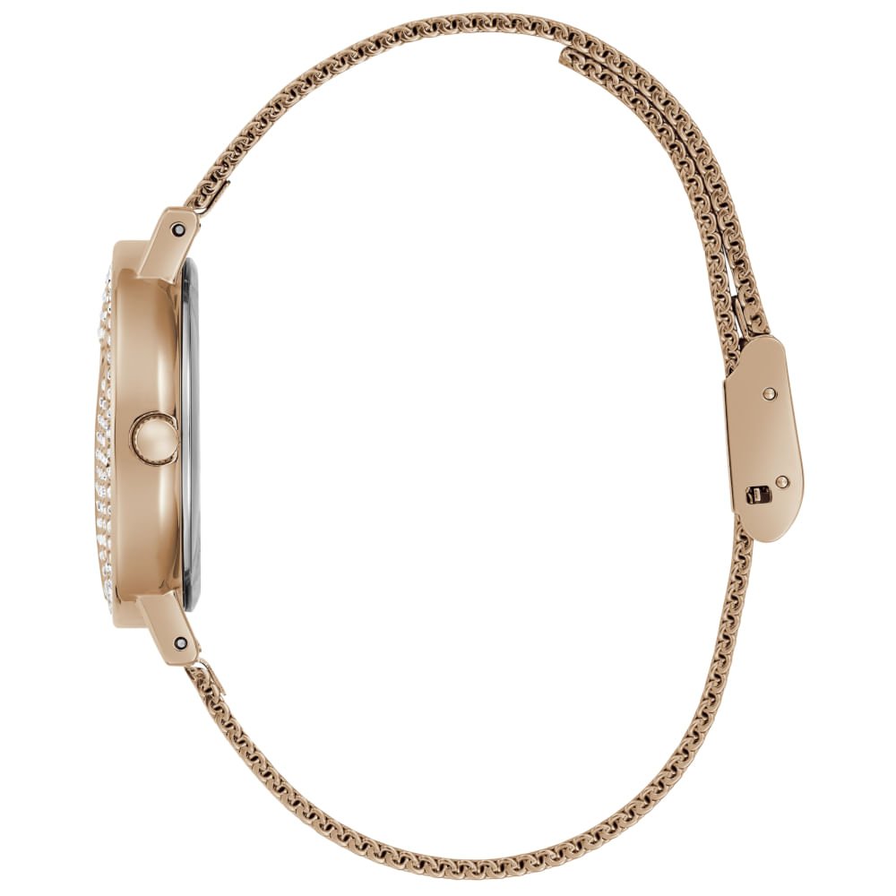 Relógio Guess Feminino Cristais Malha de Aço Rosé Dourado 4
