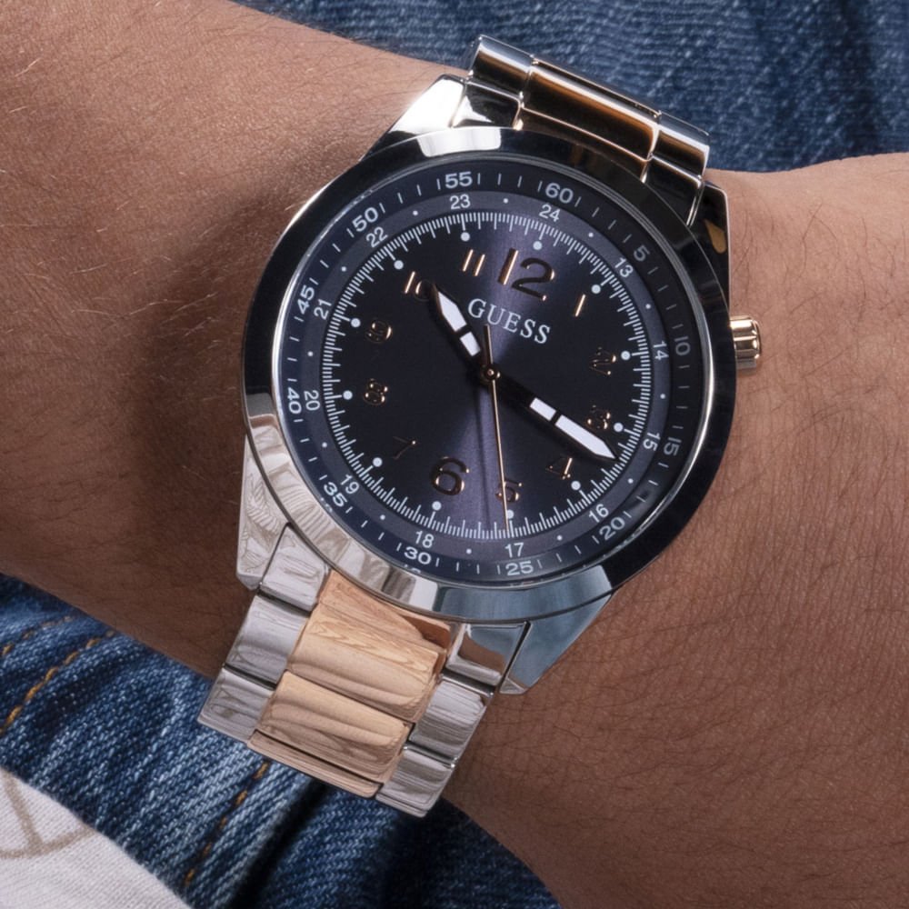 Relógio Guess Masculino Clássico Prata Prata 3