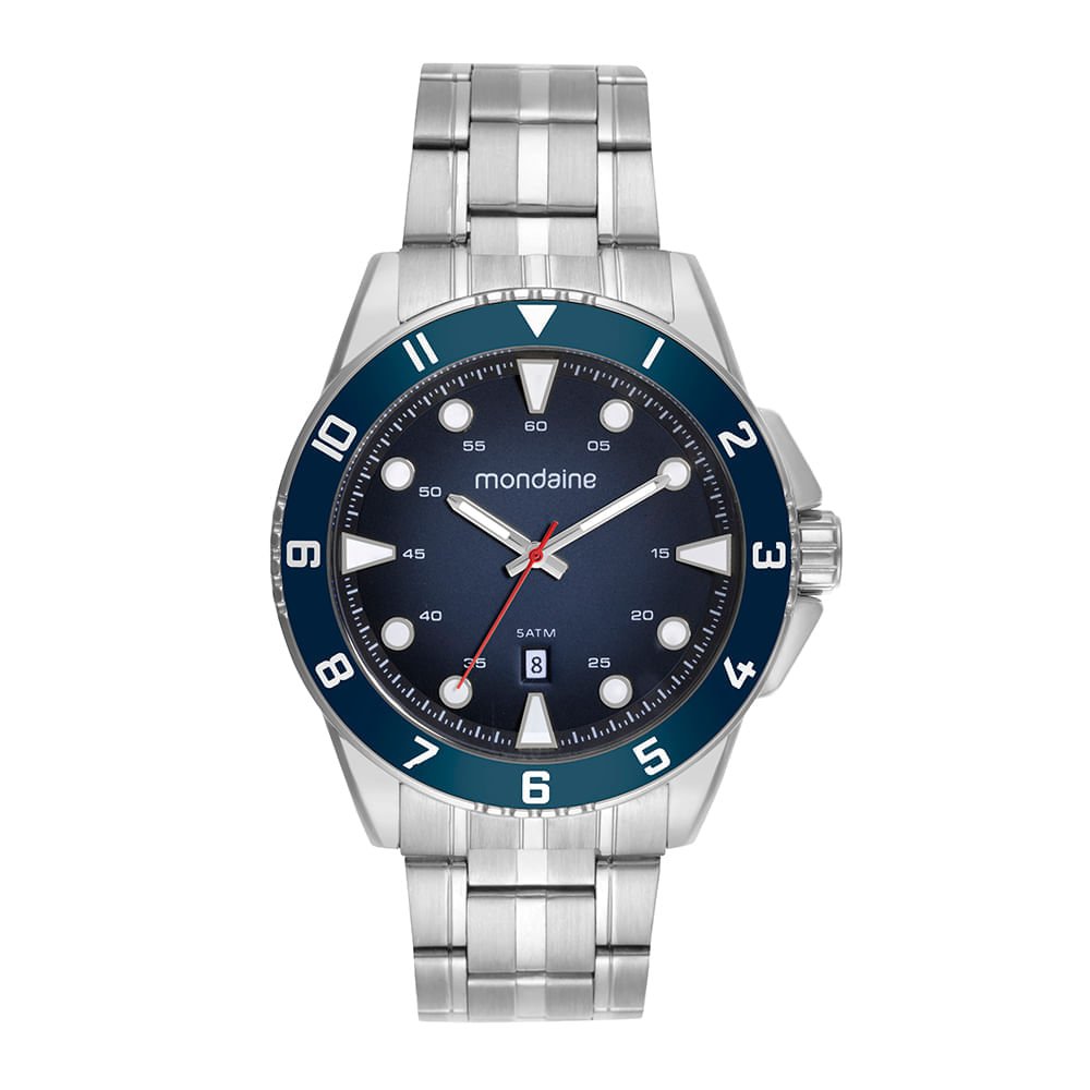 Relógio Masculino Caixa Robusta Calendário Aço