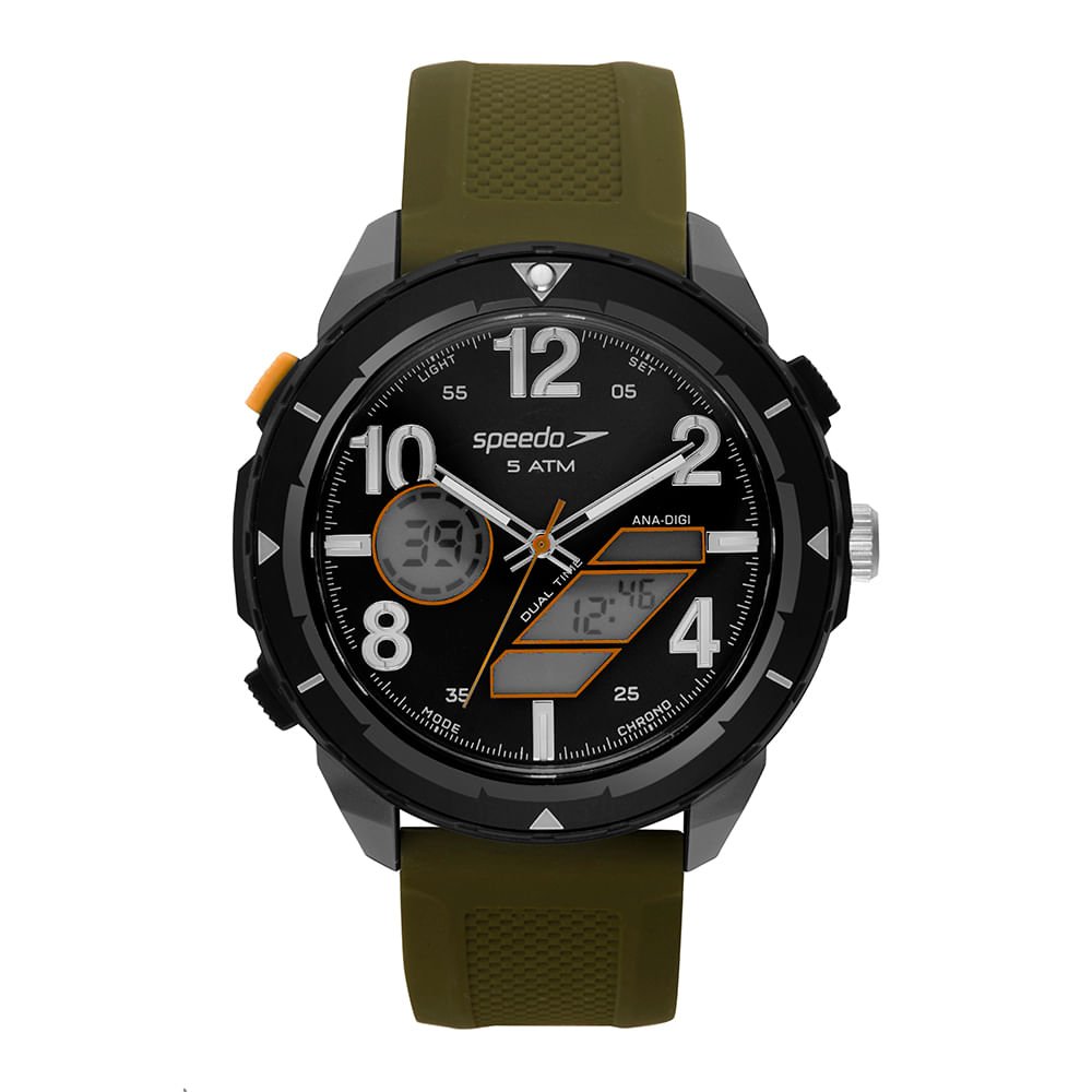 Relógio Masculino Speedo Pulseira Silicone Anadigi Verde